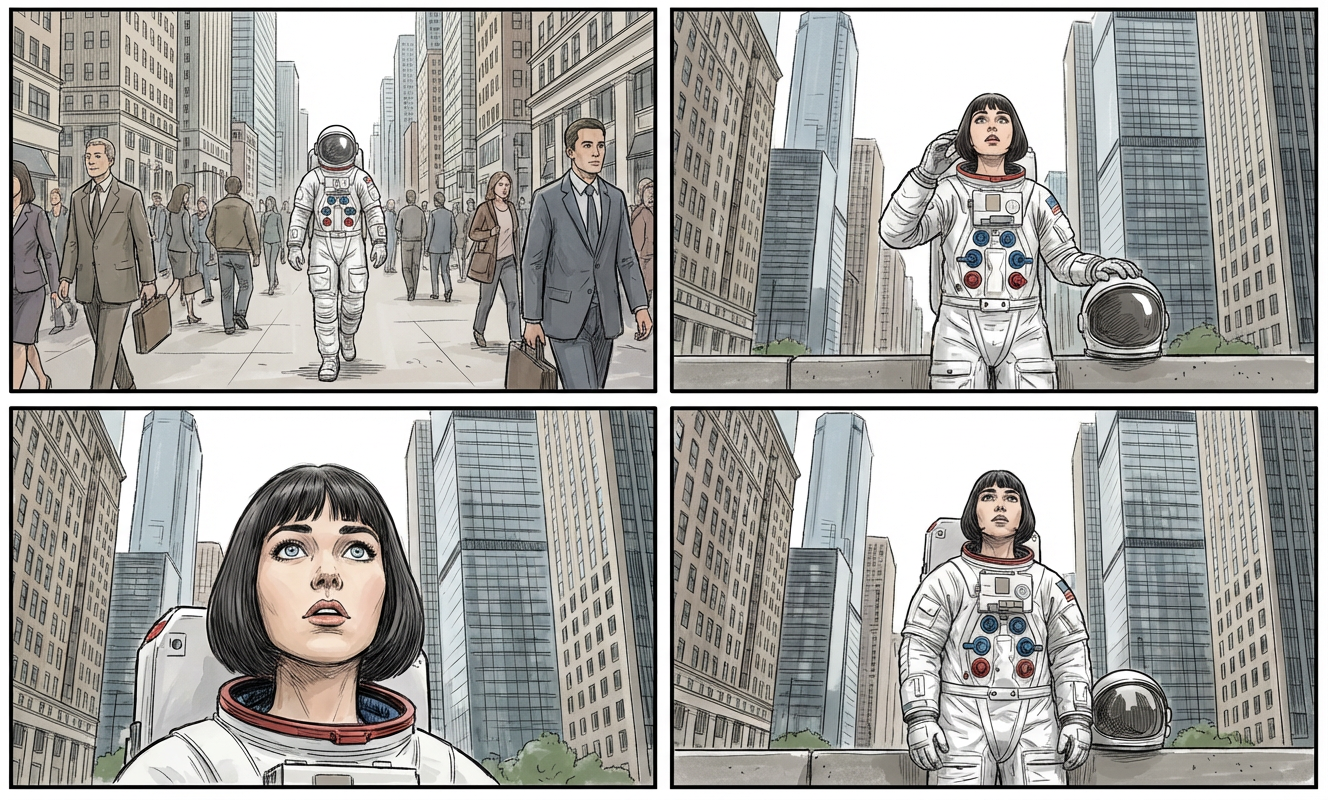 nano banana 分镜图 提示词